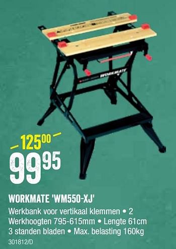 Promoties Black + decker workmate wm550-xj - Black & Decker - Geldig van 06/12/2022 tot 31/12/2022 bij HandyHome