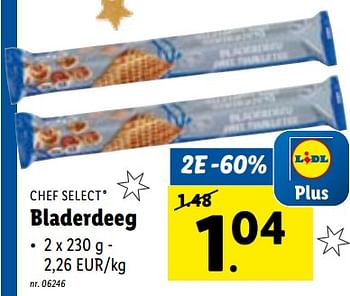 Promoties Bladerdeeg - Chef select - Geldig van 19/12/2022 tot 24/12/2022 bij Lidl