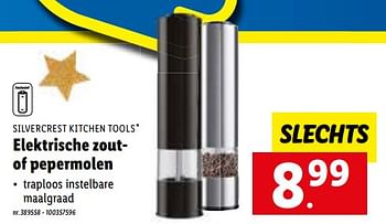 Lang Klusjesman snor SilverCrest Silvercrest kitchen tools elektrische zoutof pepermolen -  Promotie bij Lidl