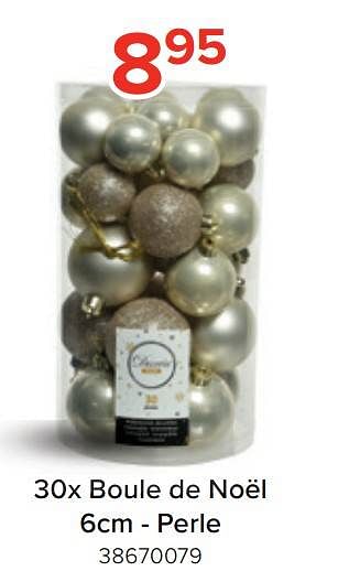 Promotions 30x boule de noël perle - Produit Maison - Euroshop - Valide de 21/11/2022 à 31/12/2022 chez Euro Shop