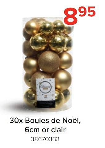 Promotions 30x boules de noël or clair - Produit Maison - Euroshop - Valide de 21/11/2022 à 31/12/2022 chez Euro Shop