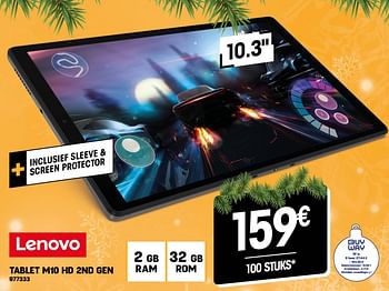 Promoties Lenovo tablet m10 hd 2nd gen - Lenovo - Geldig van 07/12/2022 tot 31/12/2022 bij Electro Depot