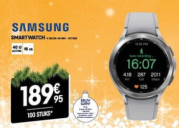 Promoties Samsung smartwatch 4 silver 46 mm - Samsung - Geldig van 07/12/2022 tot 31/12/2022 bij Electro Depot