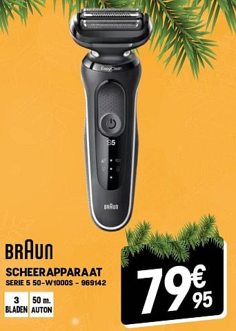 Promoties Braun scheerapparaat serie 5 50-w1000s - Braun - Geldig van 07/12/2022 tot 31/12/2022 bij Electro Depot