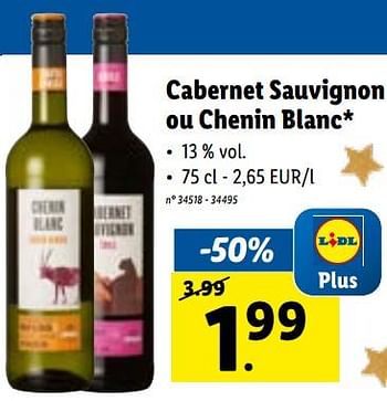 Promotions Cabernet sauvignon - Vins rouges - Valide de 19/12/2022 à 24/12/2022 chez Lidl
