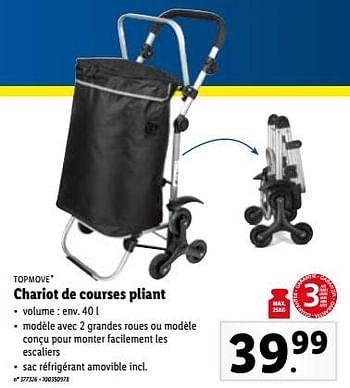 Promotions Chariot de courses pliant - TopMove - Valide de 19/12/2022 à 24/12/2022 chez Lidl