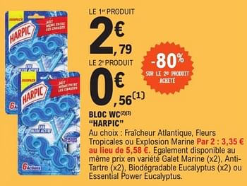 Auchan blocs WC Eau bleue X2