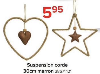 Promotions Suspension corde marron - Produit Maison - Euroshop - Valide de 21/11/2022 à 31/12/2022 chez Euro Shop