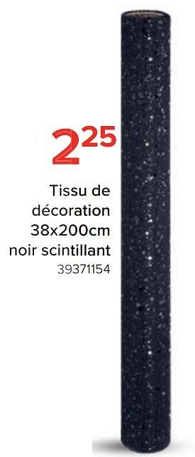Promotions Tissu de décoration noir scintillant - Produit Maison - Euroshop - Valide de 21/11/2022 à 31/12/2022 chez Euro Shop
