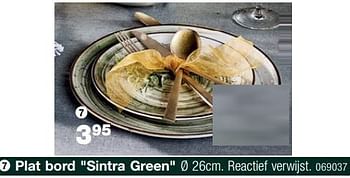Promoties Plat bord sintra green - Cosy & Trendy - Geldig van 01/12/2022 tot 31/12/2022 bij Home & Co