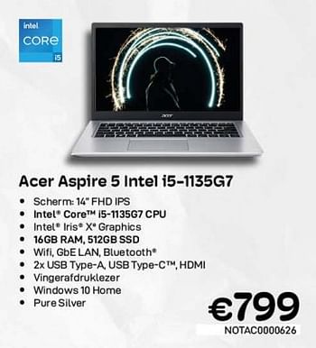 Promotions Acer aspire 5 intel i5-1135g7 - Acer - Valide de 06/12/2022 à 31/12/2022 chez Compudeals