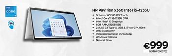 Promoties Hp pavilion x360 intel i5-1235u - HP - Geldig van 06/12/2022 tot 31/12/2022 bij Compudeals