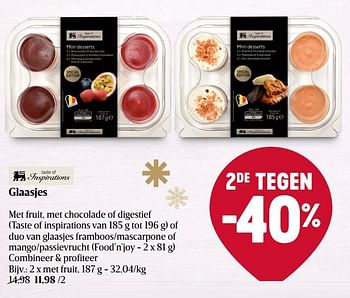 Promoties Glaasjes met fruit - Huismerk - Delhaize - Geldig van 15/12/2022 tot 27/12/2022 bij Delhaize