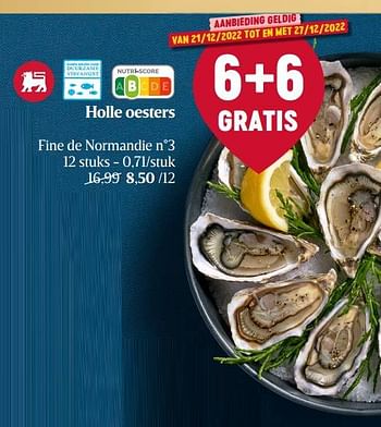 Promoties Holle oesters - Huismerk - Delhaize - Geldig van 15/12/2022 tot 27/12/2022 bij Delhaize