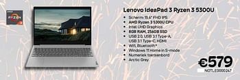 Promoties Lenovo ideapad 3 ryzen 3 5300u - Lenovo - Geldig van 06/12/2022 tot 31/12/2022 bij Compudeals