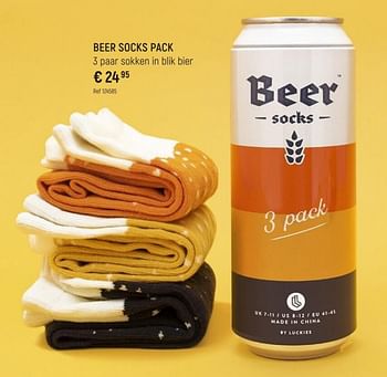 Promoties Beer socks pack - Luckies - Geldig van 08/11/2022 tot 31/12/2022 bij Freetime