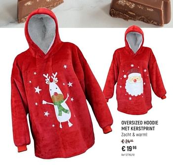 Promoties Oversized hoodie met kerstprint - Huismerk - Free Time - Geldig van 08/11/2022 tot 31/12/2022 bij Freetime