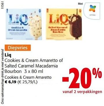 Promoties Liq cookies + cream amaretto - Liq - Geldig van 14/12/2022 tot 31/12/2022 bij Colruyt