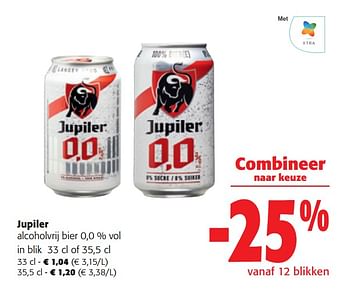 Promoties Jupiler alcoholvrij bier - Jupiler - Geldig van 14/12/2022 tot 31/12/2022 bij Colruyt
