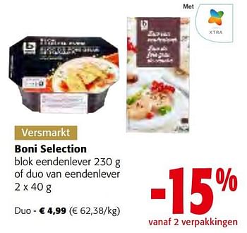 Promoties Boni selection duo van eendenlever - Boni - Geldig van 14/12/2022 tot 31/12/2022 bij Colruyt