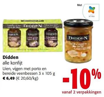 Promoties Didden konfijt uien vijgen met porto en bereide veenbessen - Didden - Geldig van 14/12/2022 tot 31/12/2022 bij Colruyt