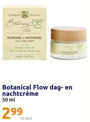 Promoties Botanical flow dag- en nachtcrème - Huismerk - Action - Geldig van 14/12/2022 tot 20/12/2022 bij Action
