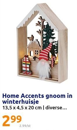Promoties Home accents gnoom in winterhuisje - Home Accents - Geldig van 14/12/2022 tot 20/12/2022 bij Action