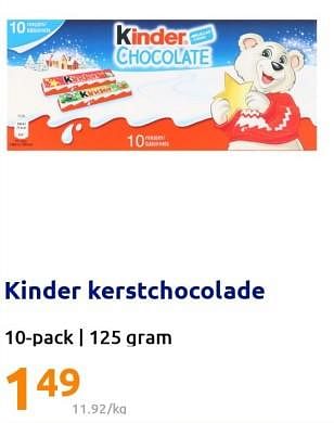 Promoties Kinder kerstchocolade - Kinder - Geldig van 14/12/2022 tot 20/12/2022 bij Action