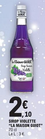 Sirop Violette Maison Guiot