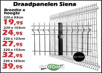 Promoties Draadpanelen siena - Gardini - Geldig van 08/12/2022 tot 01/01/2023 bij Itek