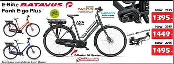 Promoties E-bike fonk e-go plus - Batavus - Geldig van 08/12/2022 tot 01/01/2023 bij Itek