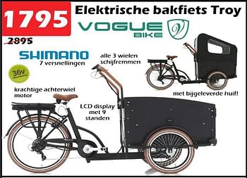 Promoties Elektrische bakfiets troy - Vogue Bike - Geldig van 08/12/2022 tot 01/01/2023 bij Itek