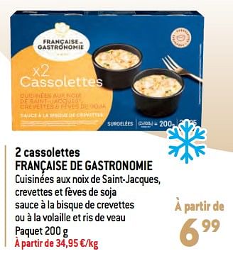 Promotions 2 cassolettes française de gastronomie - Française de Gastronomie - Valide de 07/12/2022 à 31/12/2022 chez Match