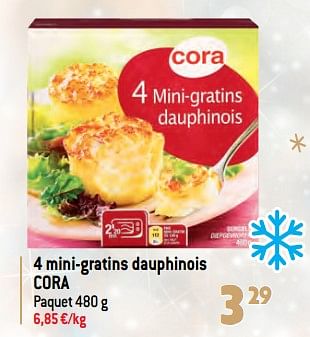 Promotions 4 mini-gratins dauphinois cora - Produit maison - Match - Valide de 07/12/2022 à 31/12/2022 chez Match