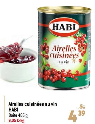 Promotions Airelles cuisinées au vin habi - Habi - Valide de 07/12/2022 à 31/12/2022 chez Match
