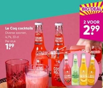 Promoties Le coq cocktails - Le Coq - Geldig van 19/12/2022 tot 01/01/2023 bij Big Bazar