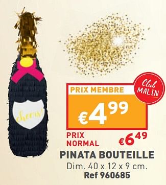 Promotions Pinata bouteille - Produit maison - Trafic  - Valide de 21/12/2022 à 26/12/2022 chez Trafic