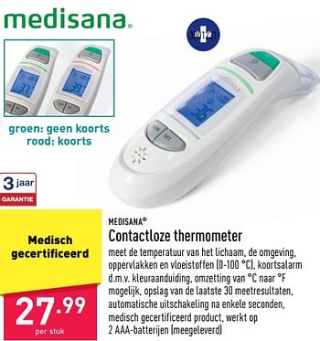 Promoties Medisana contactloze thermometer - Medisana - Geldig van 31/12/2022 tot 06/01/2023 bij Aldi