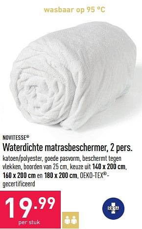 Promoties Waterdichte matrasbeschermer - novitesse - Geldig van 31/12/2022 tot 06/01/2023 bij Aldi
