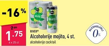 Promoties Alcoholvrije mojito - River - Geldig van 26/12/2022 tot 06/01/2023 bij Aldi