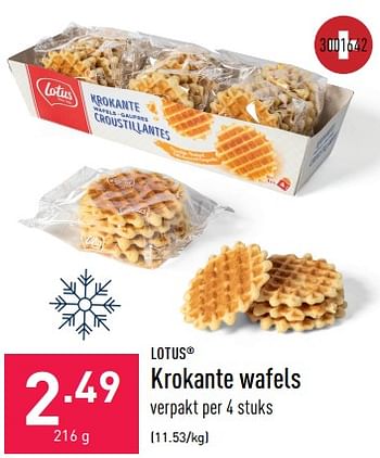 Promotions Krokante wafels - Lotus Bakeries - Valide de 30/12/2022 à 06/01/2023 chez Aldi