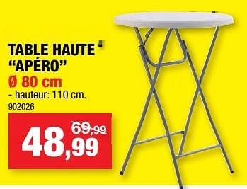 Promotions Table haute apéro - Garden Plus  - Valide de 14/12/2022 à 25/12/2022 chez Hubo