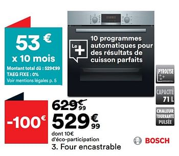Promotions Four encastrable bosch hba174br1 - Bosch - Valide de 15/11/2022 à 02/01/2023 chez But