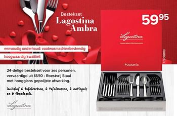 Promotions Bestekset lagostina ambra - Lagostina - Valide de 01/12/2022 à 31/12/2022 chez Euro Shop