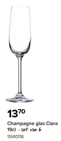 Promoties Champagne glas clara - Bohemia Cristal - Geldig van 01/12/2022 tot 31/12/2022 bij Euro Shop