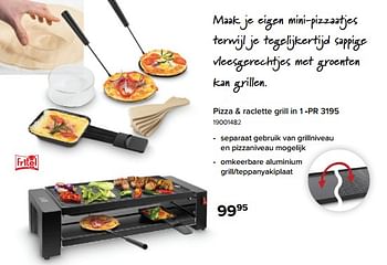 Promoties Fritel pizza + raclette grill in 1 -pr 3195 - Fritel - Geldig van 01/12/2022 tot 31/12/2022 bij Euro Shop