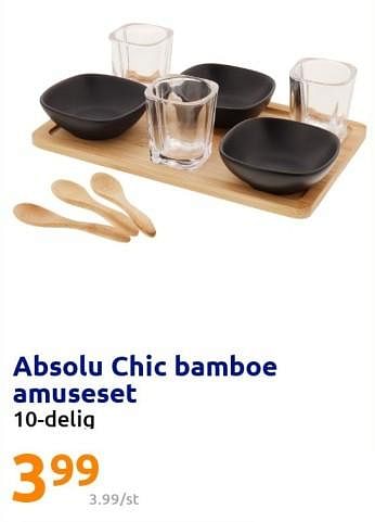 Promoties Absolu chic bamboe amuseset - Absolu - Geldig van 21/12/2022 tot 27/12/2022 bij Action