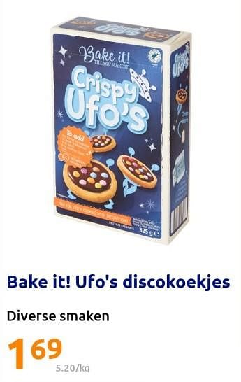 Promoties Bake it! ufo`s discokoekjes - Bake It! - Geldig van 21/12/2022 tot 27/12/2022 bij Action