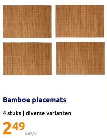 Promoties Bamboe placemats - Huismerk - Action - Geldig van 21/12/2022 tot 27/12/2022 bij Action