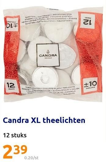 Promoties Candra xl theelichten - Candra - Geldig van 21/12/2022 tot 27/12/2022 bij Action